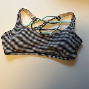 Black/white stripe pattern lululemon bra size 10